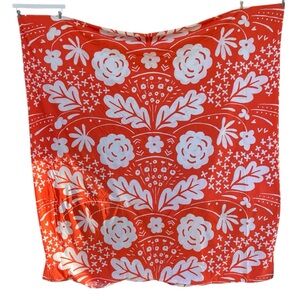 Marimekko Orange and White Floral Duvet Cover